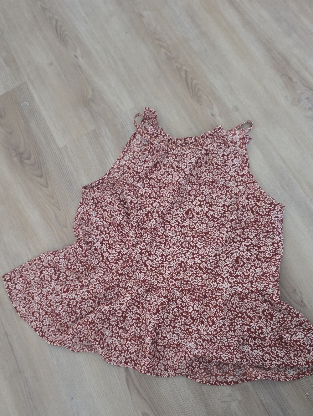 Monteau Rust Floral Peplum Cami